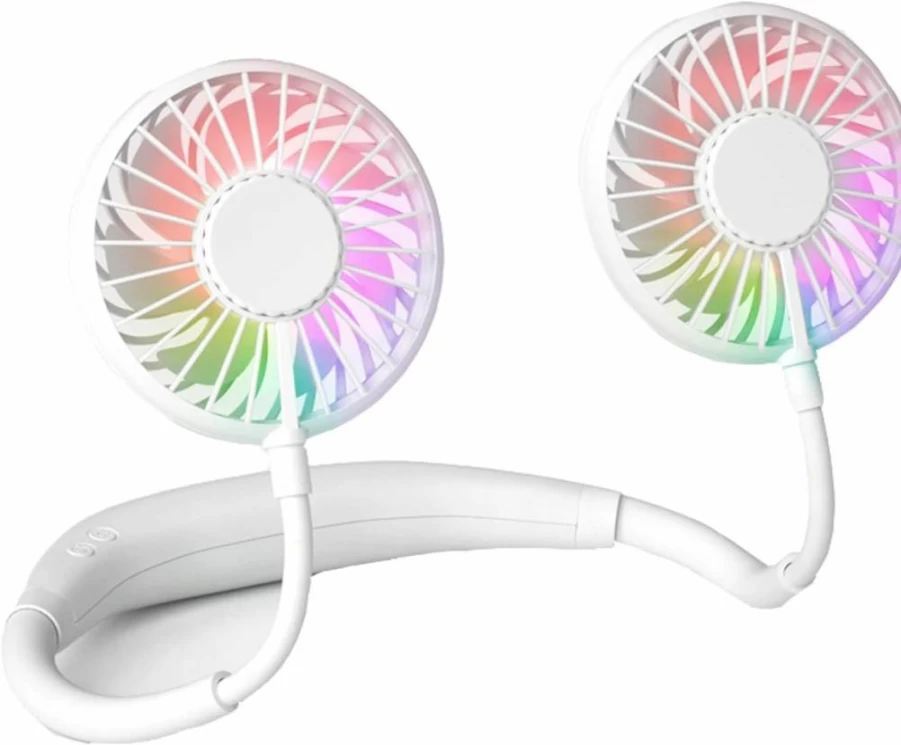 YALTOON Neck Fan with 2600mAh Battery, USB-Powered Hands-Free Portable Fan for Outdoor Activities, 12+ Hours Cooling for Camping, Hiking, Fishing, and Working