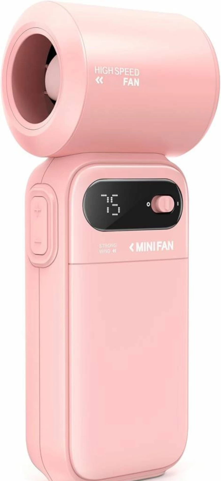 ZONGALL Mini Handheld Fan - 4000 RPM High Speed, 7 Speeds & 100-Level Adjustable, Digital Display, Portable USB Fan for Travel, Camping, Office, Beach - Rechargeable Cooling Fan for Women & Men, Grey