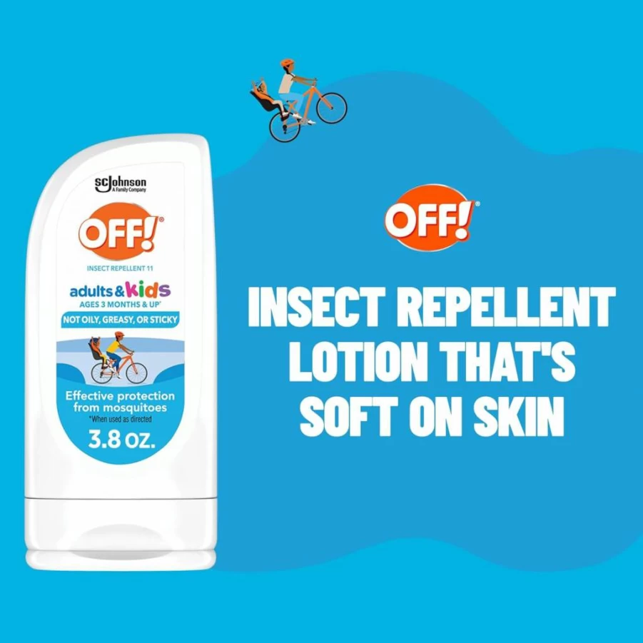 OFF! Fragrance-Free Insect Repellent Lotion for Mosquito Protection – Safe for Adults & Kids, 3.8 Oz