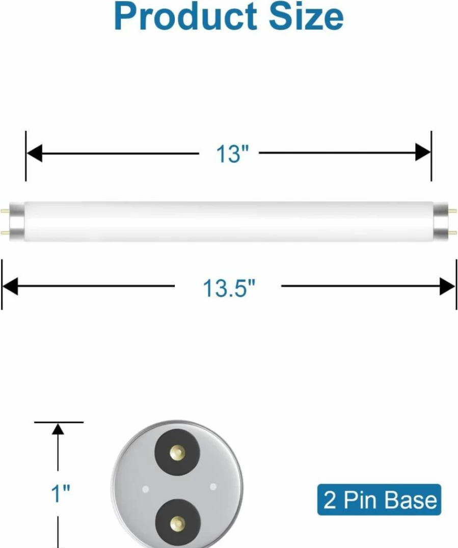 Dichroma 10W T8 Bug Zapper Replacement Bulbs - 4 Pack for Indoor & Outdoor Electronic Mosquito Zapper Lamps - Compatible with 20W Bug Zappers