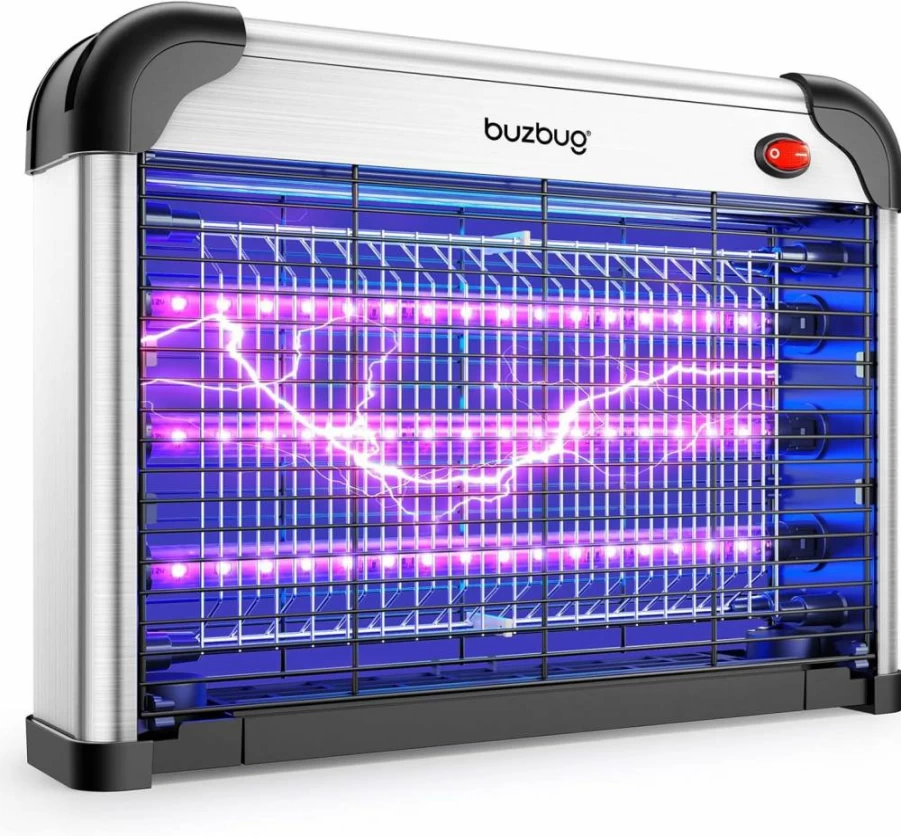 Buzbug LED Bug Zapper Indoor - 3800V Electric Mosquito Killer with 3 Lamps for Enhanced Insect Attraction, Fruit Fly, Moth, and Gnat Trap, 10-Year Lifespan (Model MA009)