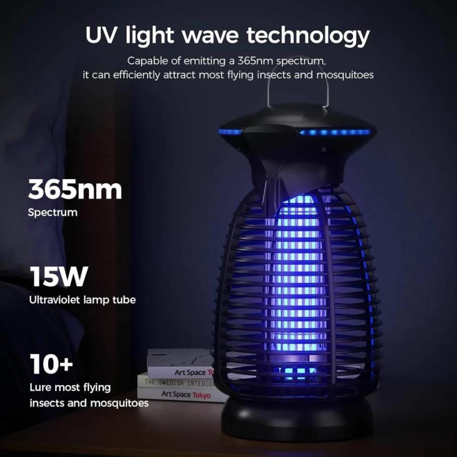 Xlamon Outdoor & Indoor Bug Zapper - Electric Mosquito Killer Fly Trap with LED Light for Home, Kitchen, Patio, Backyard Insect Control
