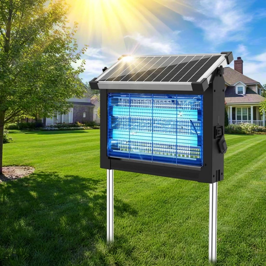 OnBeam 10W Solar-Powered Bug Zapper - 4500V Waterproof Mosquito Killer Lamp for Outdoor, Backyard, Patio, Garden, RV & Camping - Rechargeable Cordless Fly Trap