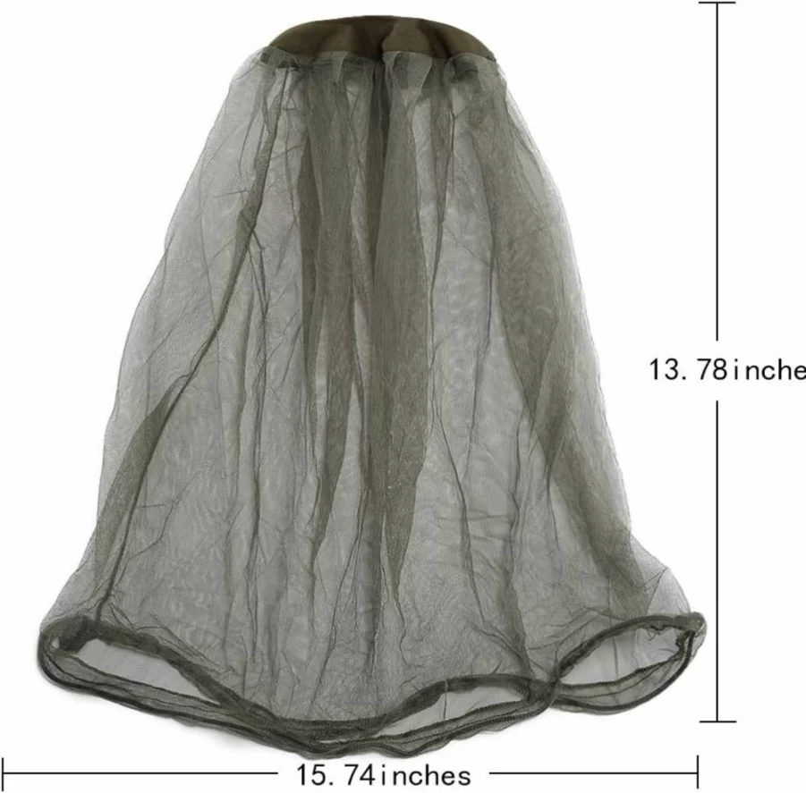 ACKEIVTO Premium Mesh Mosquito Head Net - 4 Pack Outdoor Face & Neck Protection, Breathable Fly Netting Hood for Hiking & Camping