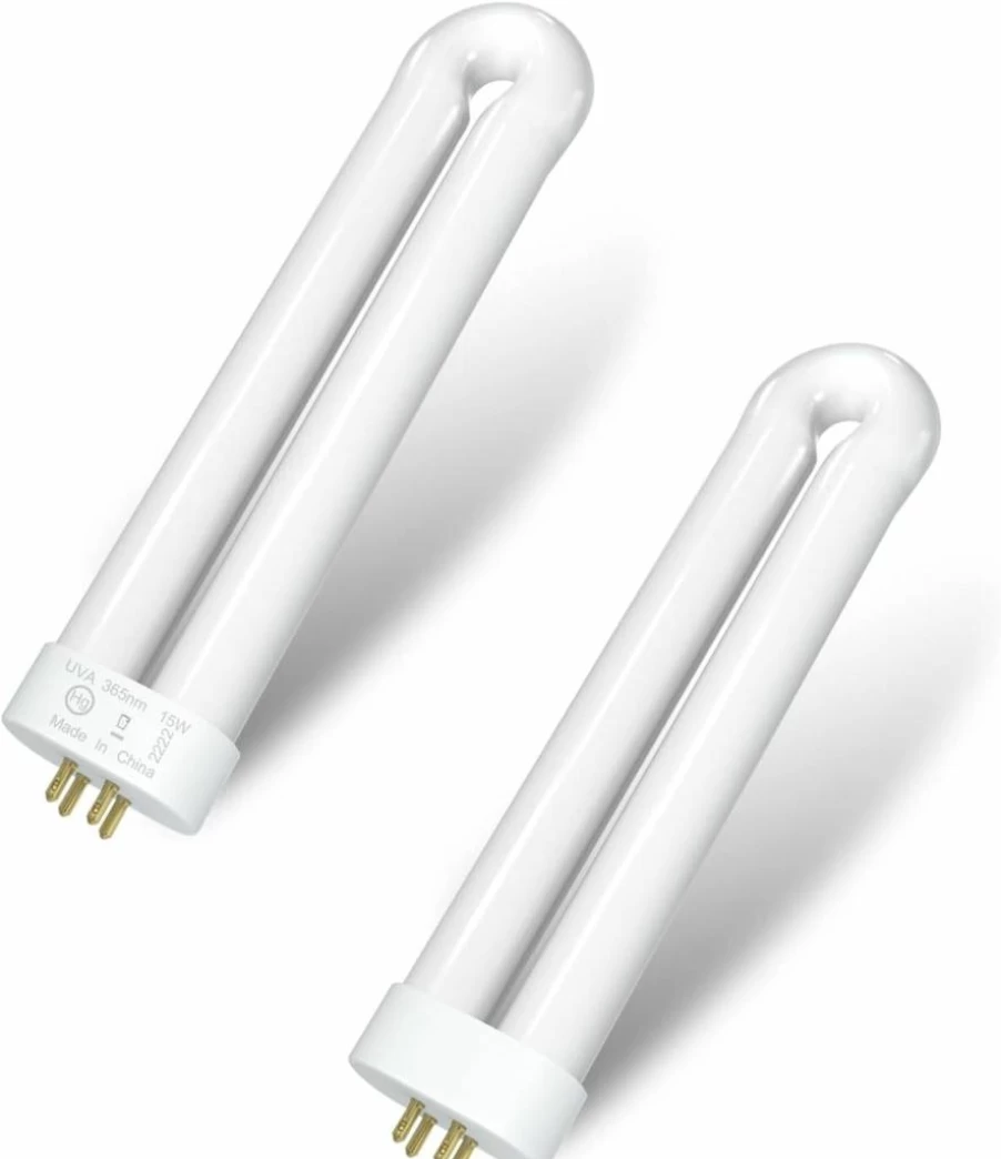 Dichroma 15W U-Shaped Bug Zapper Bulb - 4-Pin Base Replacement Light for Insect Attracting Lamps - Twin Tube Design - 2 Pack