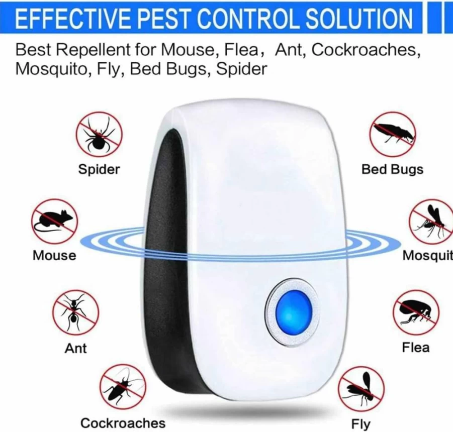 Ariie Ultrasonic Pest Repeller - 6 Pack Indoor Insect & Rodent Repellent for Home, Office, Hotel - Safe, Non-Toxic Pest Control for Mice, Rats, Mosquitoes, Cockroaches, Ants, Fleas, Beetles