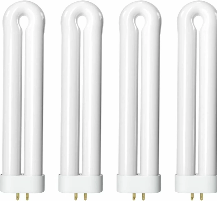 Shootingstar 15W U-Shaped Bug Zapper Replacement Bulb - 4-Pin Base Twin Tube Light for Outdoor Mosquito Killer - 4 Pack Insect Attracting Lamp Bulbs