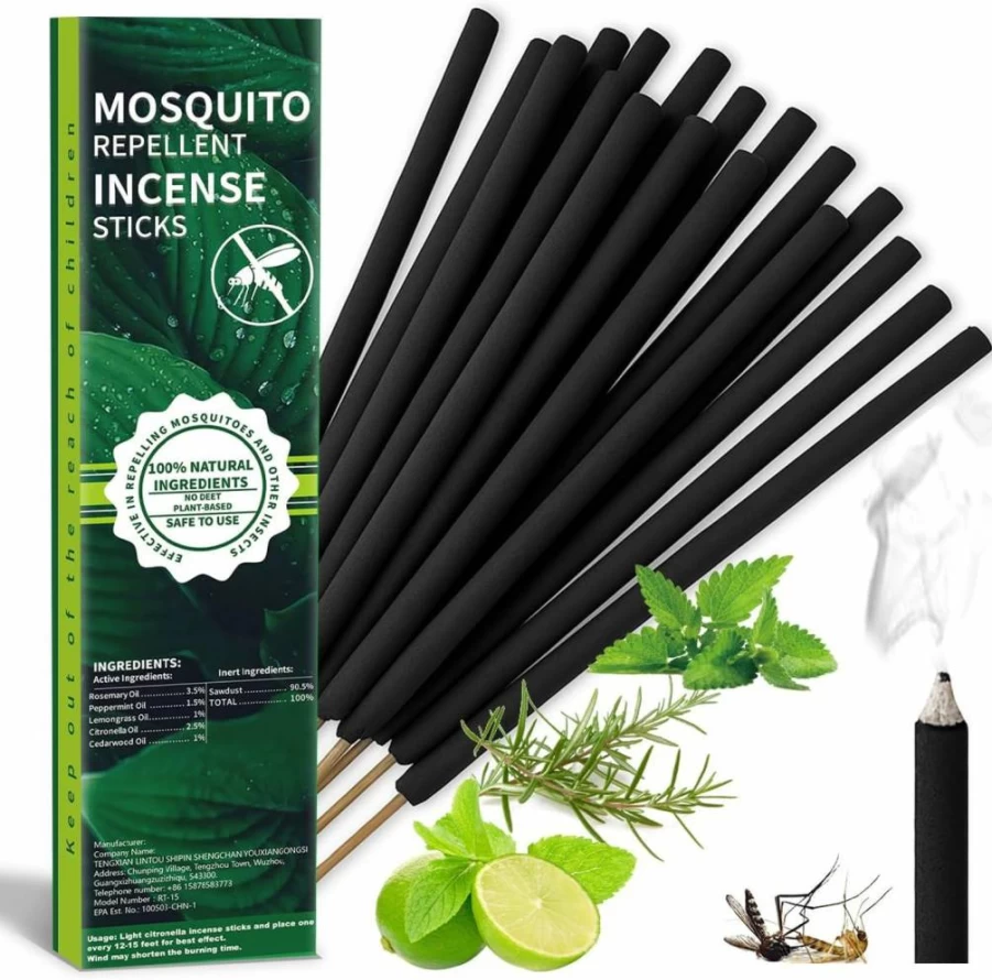 SEEKDIT 24-Pack Extra Large Citronella Mosquito Repellent Sticks for Outdoor & Indoor Use, Natural Insect Repellent with 2-Hour Burn Time, Pest Control for Patio, Garden, and Home