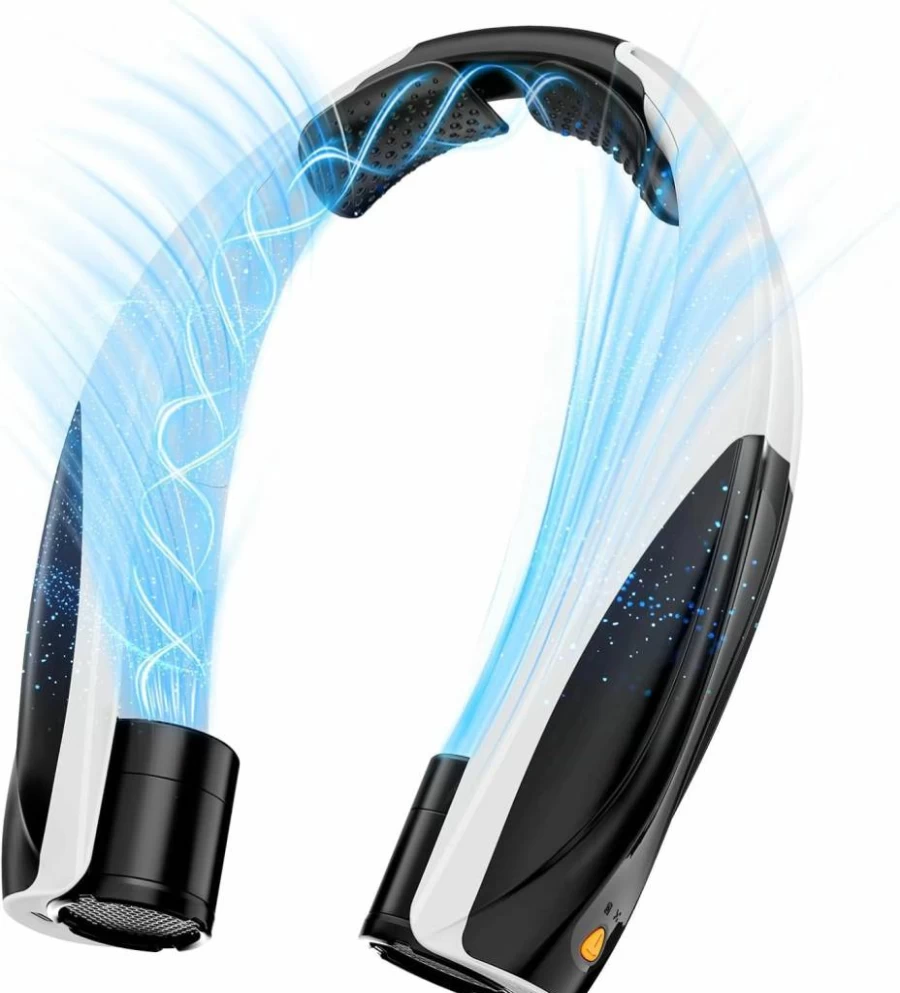JIJ Wearable Neck Fan - 360° Portable Cooling Fan with 6 Speed Settings, Rechargeable Battery for Travel, Office, Outdoor & Camping, Lightweight Hands-Free Fan for Men & Women in Hot Weather
