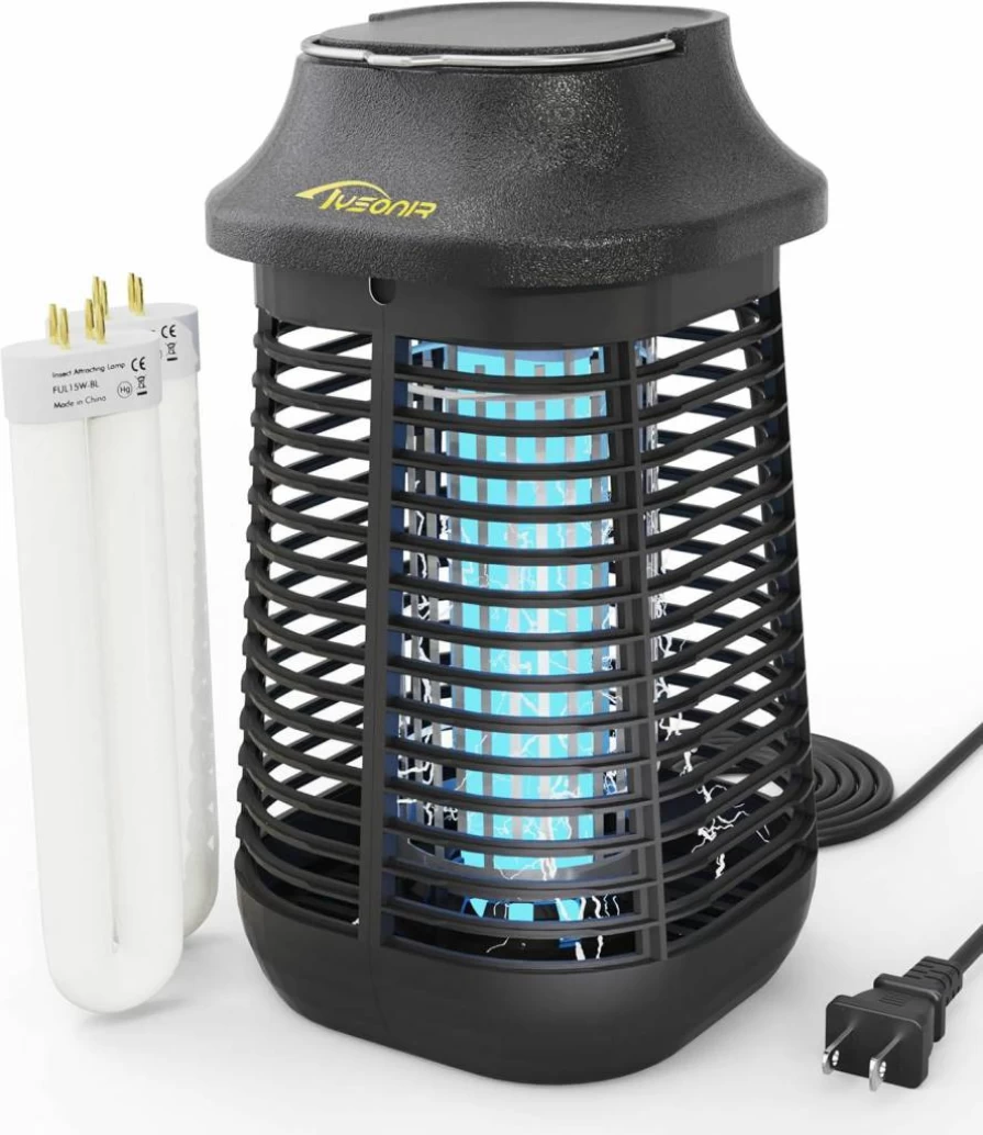 Tysonir 4200V Electric Bug Zapper for Indoor & Outdoor Use - 9.84Ft Cord, Waterproof Mosquito Killer Lamp with Light Bulb (3rd Gen)
