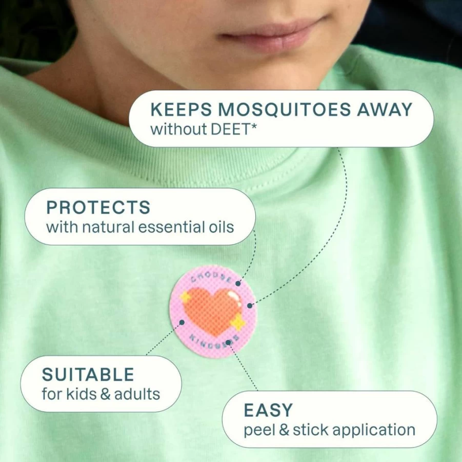 Cliganic Natural Mosquito Repellent Stickers for Kids - 90 Pack, Deet-Free, Essential Oil Infused, Positive Vibes Patches