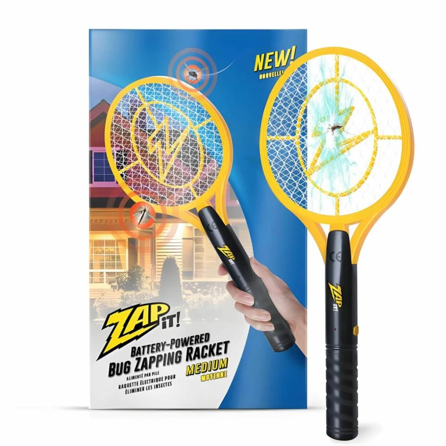 ZAP IT! Electric Bug Zapper Racket - 3,500 Volt Battery-Powered Insect Killer (Includes 2 AA Batteries)