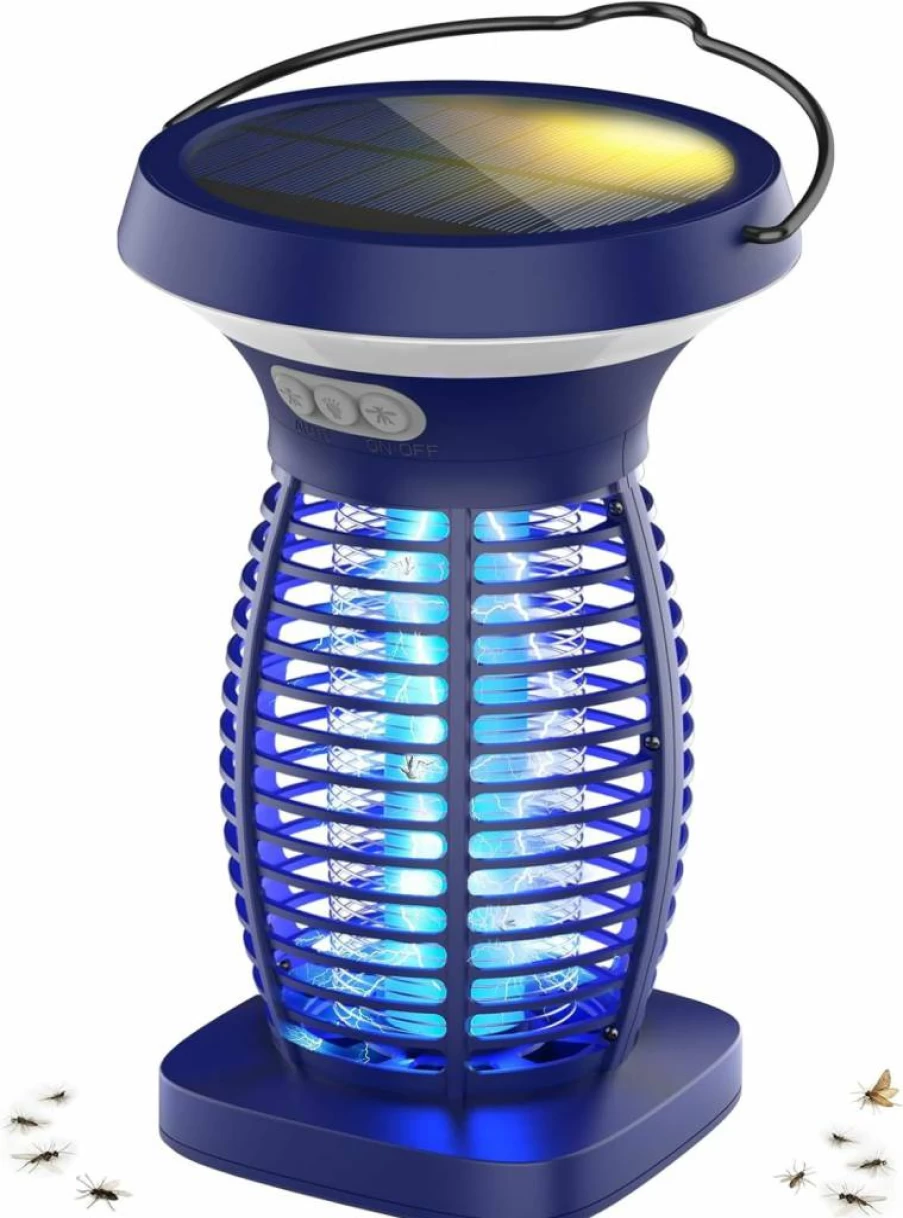 OnBeam Solar-Powered Mosquito Zapper – 4200V Electric Fly Trap for Outdoor & Indoor Use, Waterproof & Rechargeable Bug Killer for Garden, Patio, Backyard, and Camping