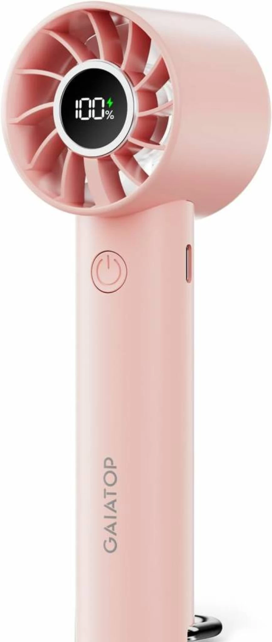 Gaiatop Portable Mini Fan - USB Rechargeable Handheld Fan with 3 Speeds, Power Display, Flashlight for Indoor, Outdoor, and Travel Use