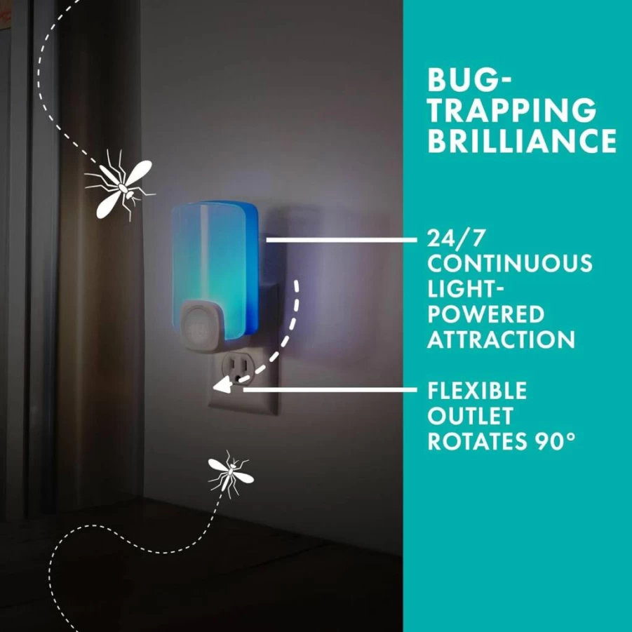 STEM Plug-In Fruit Fly Trap for Home - Indoor Insect Catcher with Blue Light, 1 Device & 2 Refill Cartridges Starter Kit