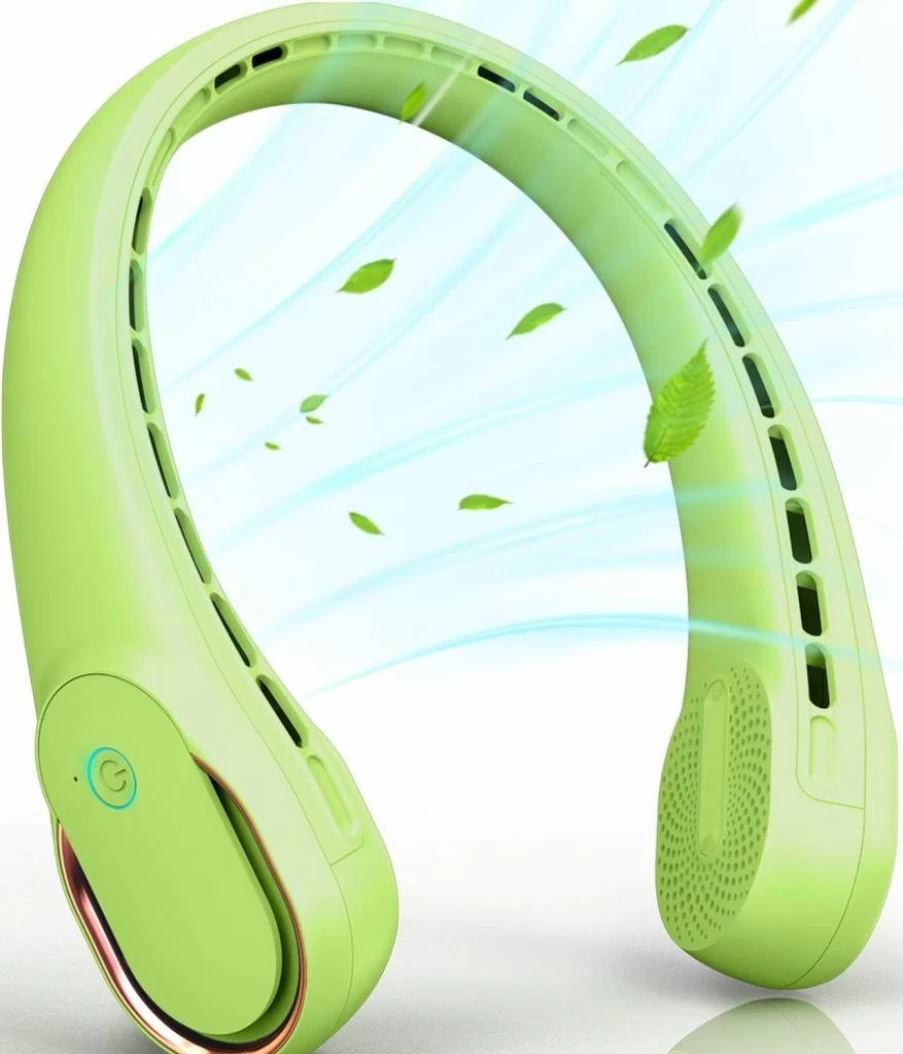 Frsara Neck Fan - 5200mAh Portable Personal Fan with 360° Cooling, Dual Side Strong Wind, No Hair Twisting, Fast Charging, Non-Slip Design, Ideal Gift for Men and Women
