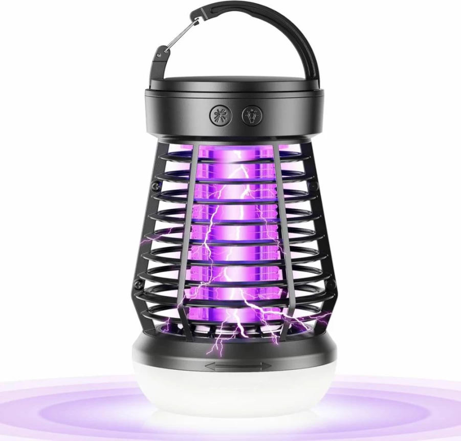 Minimoon Portable 3-in-1 Rechargeable Mosquito Zapper - 2000mAh Wireless Bug Killer with LED Light for Outdoor, Camping, Garden, and Yard