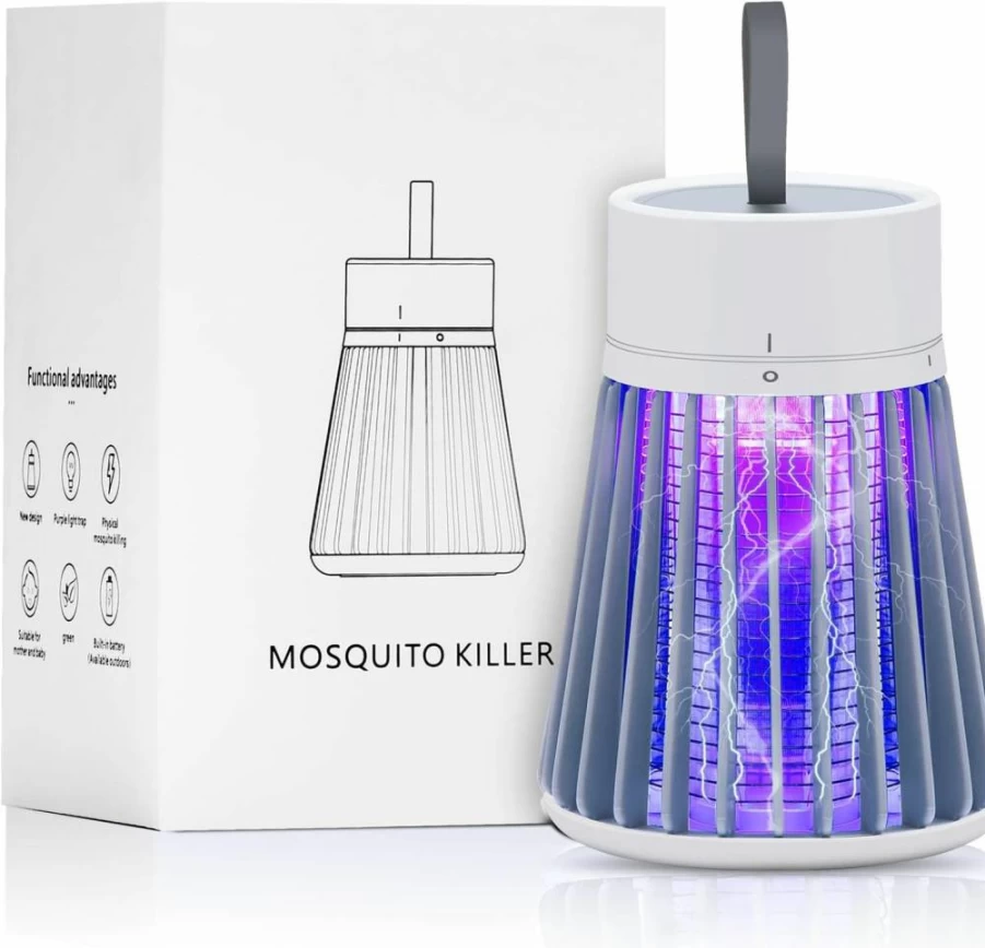 YOOYHHOME Rechargeable Mosquito Zapper - Cordless Indoor/Outdoor Bug Zapper with USB Charging, Purple Light & Safety Grid for Home, Camping, Patio