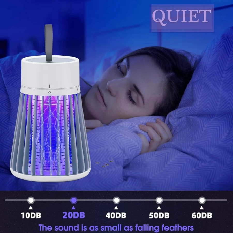 YOOYHHOME Rechargeable Mosquito Zapper - Cordless Indoor/Outdoor Bug Zapper with USB Charging, Purple Light & Safety Grid for Home, Camping, Patio