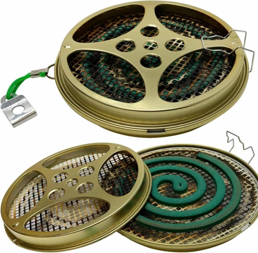 W4W Portable Mosquito Coil Holder Set of 2 - Outdoor Incense Burner for Camping, Hiking, Patio, Deck & Poolside