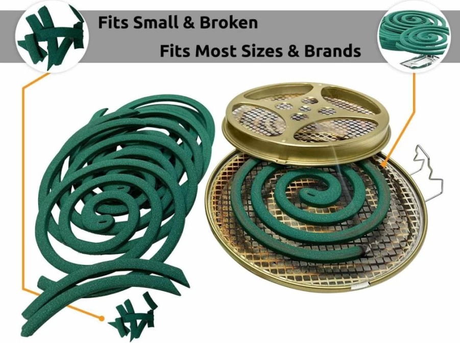W4W Portable Mosquito Coil Holder Set of 2 - Outdoor Incense Burner for Camping, Hiking, Patio, Deck & Poolside