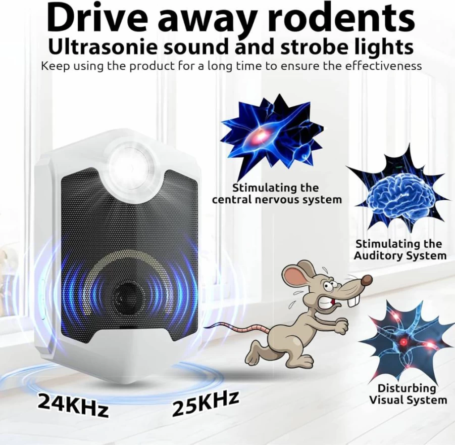 X-PEST Ultrasonic Pest Repeller - 4 Pack Indoor Electronic Mouse, Rat, Roach, Ant, Mosquito Repellent with Night Light for Home, Kitchen, Garage, Warehouse