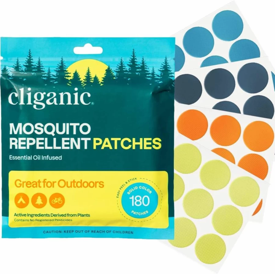 Cliganic Natural Mosquito Repellent Stickers - 90 Pack Deet-Free Patches for Kids & Adults with Citronella Essential Oil
