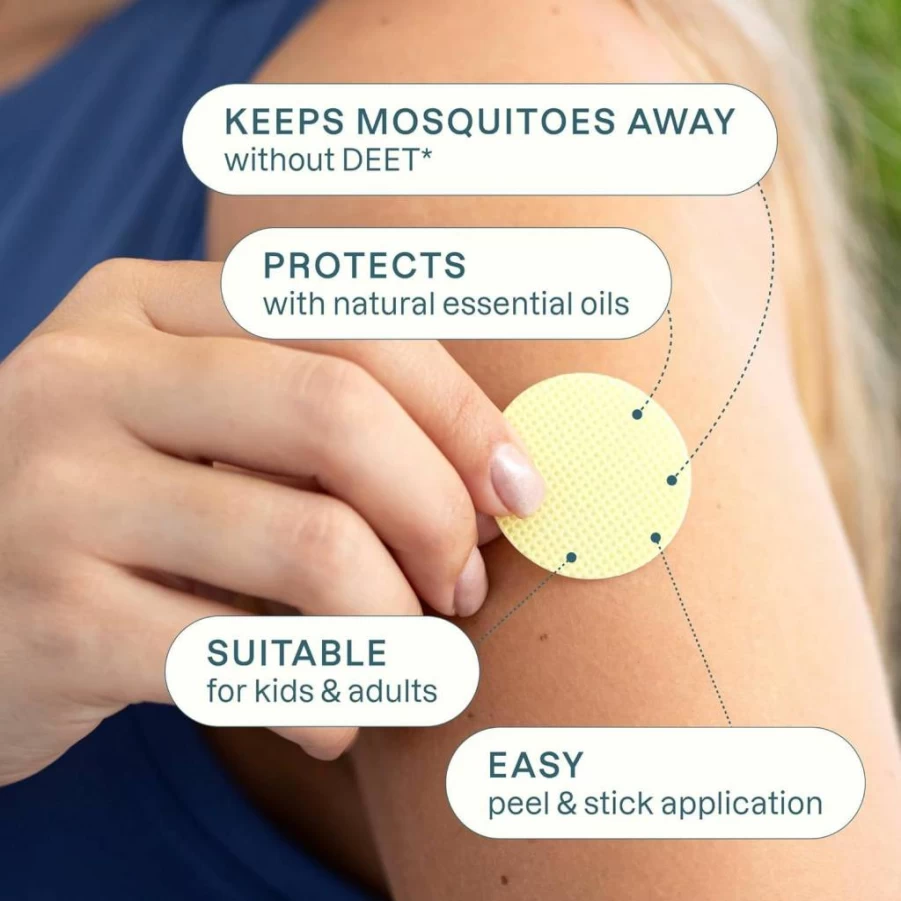 Cliganic Natural Mosquito Repellent Stickers - 90 Pack Deet-Free Patches for Kids & Adults with Citronella Essential Oil