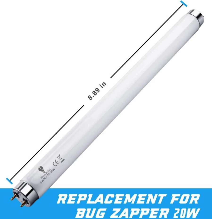 Bluex Bulbs 2 Pack 10W T8 Fluorescent Bug Zapper Replacement Light Bulbs for Electronic Insect Zappers
