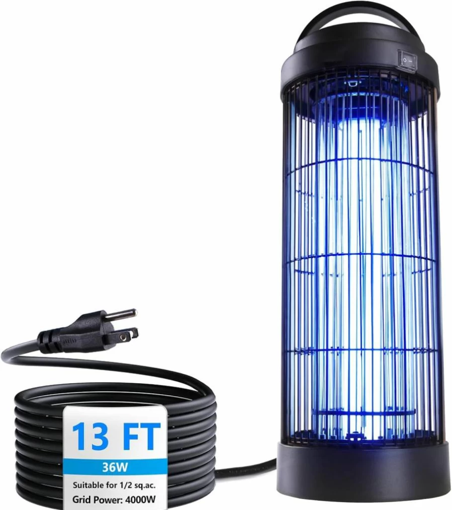 Coospider-Repta Large Outdoor Bug Zapper - 4000V Mosquito Killer for 1/2 Acre Areas, 13ft Cord, Hanging Fly Trap Lamp for Camping, Patio & Home