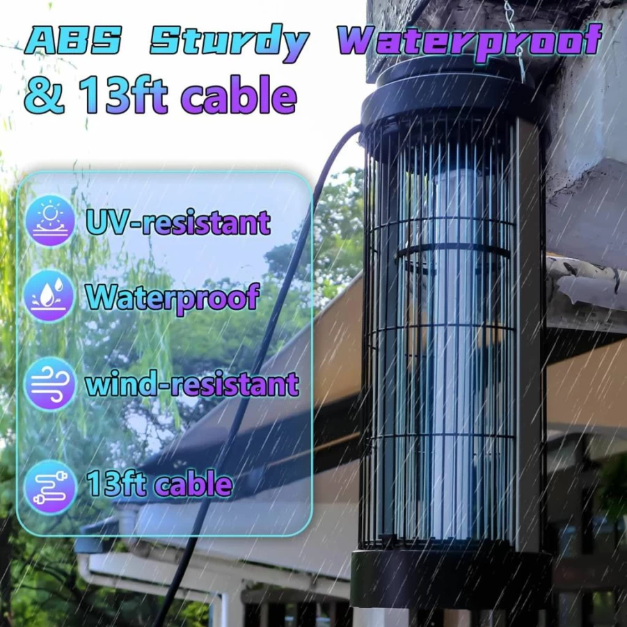 Coospider-Repta Large Outdoor Bug Zapper - 4000V Mosquito Killer for 1/2 Acre Areas, 13ft Cord, Hanging Fly Trap Lamp for Camping, Patio & Home