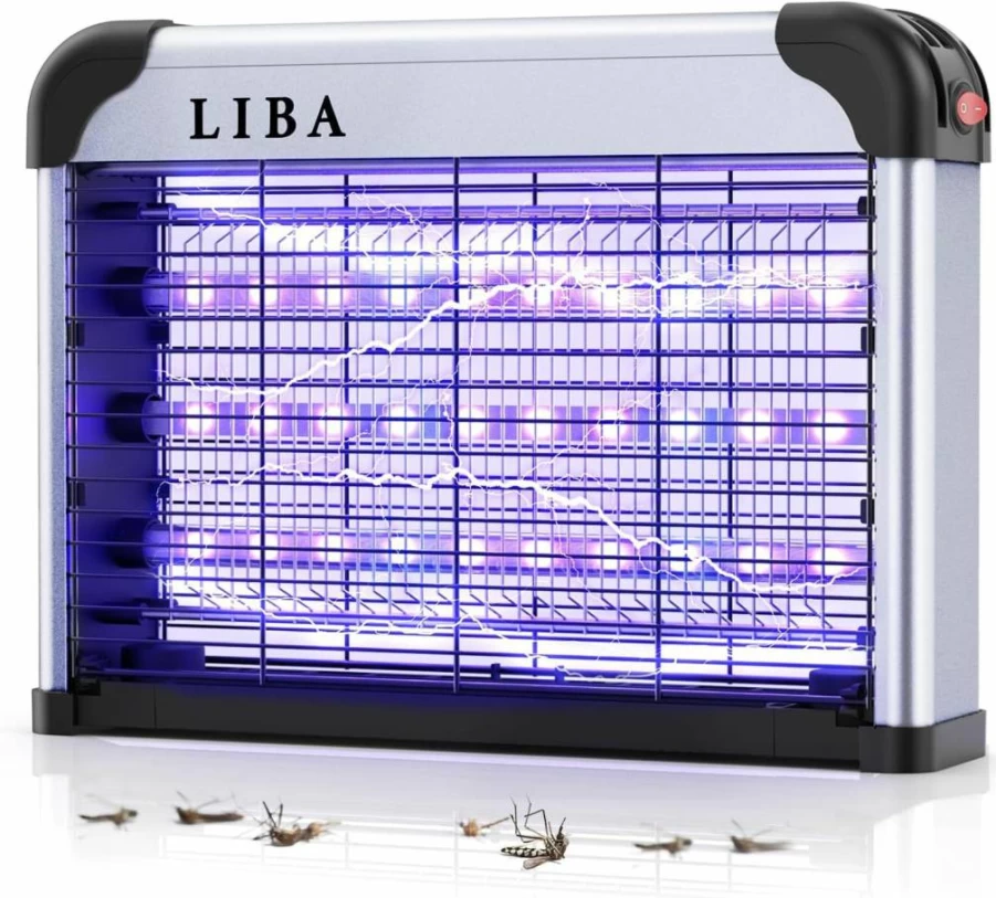 LiBa Electric Bug Zapper Indoor & Outdoor - 2800V Mosquito, Fly Killer with 2 Extra Bulbs, Removable Washable Tray, Lightweight & Easy-to-Clean Insect Repellent