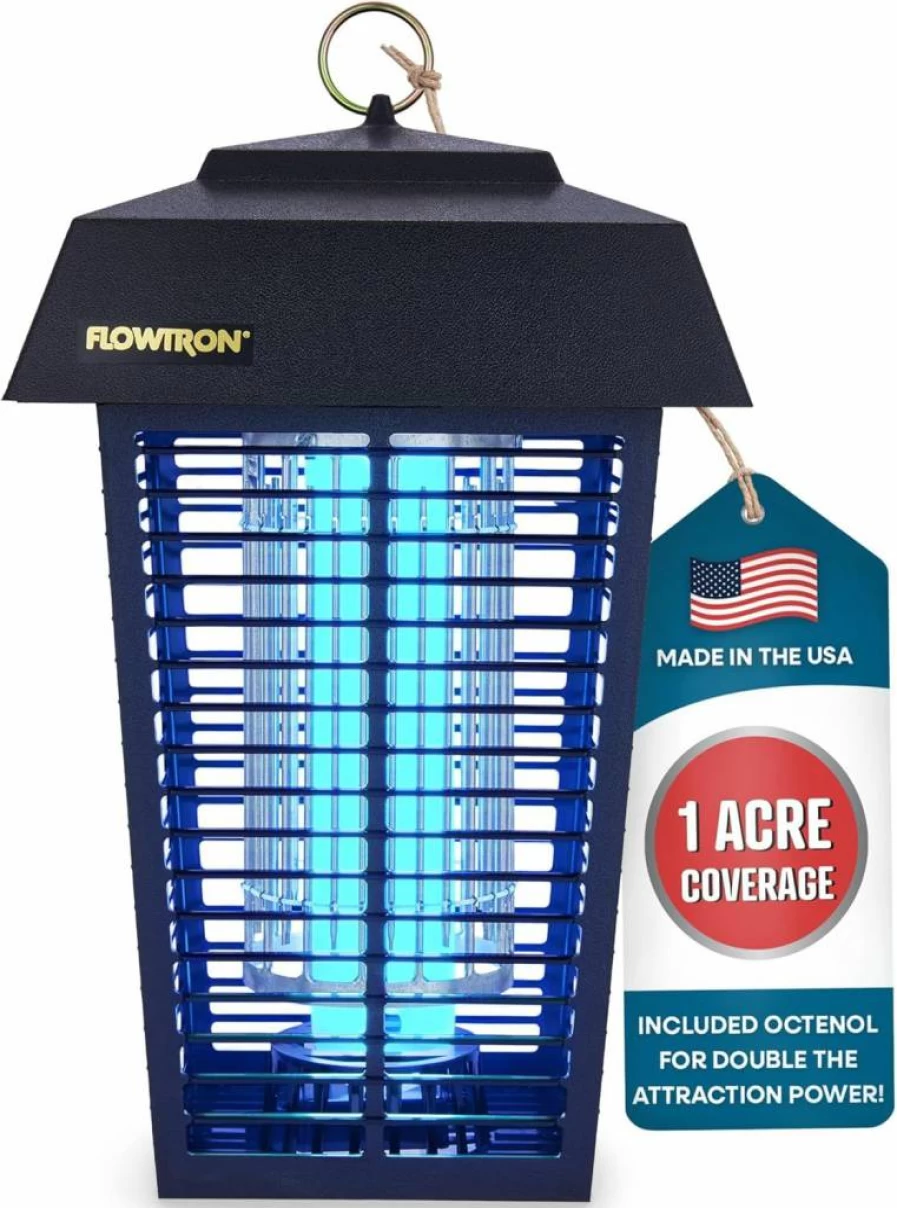Flowtron Electric Bug Zapper – 40W Bulb, 5600V Grid for Instant Mosquito, Fly & Insect Killer – Covers 1 Acre, Outdoor Use, Made in USA