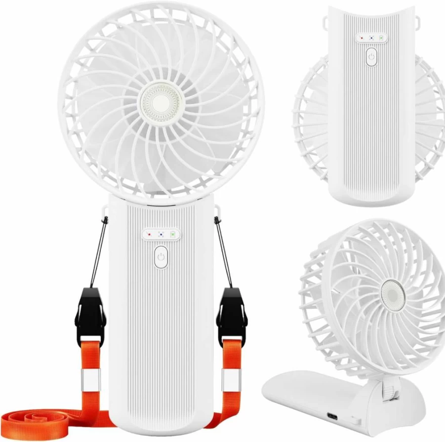 ISFOFO Mini Handheld Fan 2 Pack - USB Rechargeable, 4 Speed Settings, Foldable & Portable for Travel, Office, Beach, Camping - Compact Cooling Fan