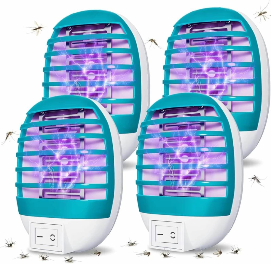 Hywean Zapper 4 Pack Indoor Electronic Bug Zapper - Mosquito, Gnat & Flying Insect Trap with LED Light for Patio, Bedroom, Kitchen, Office (Purple)