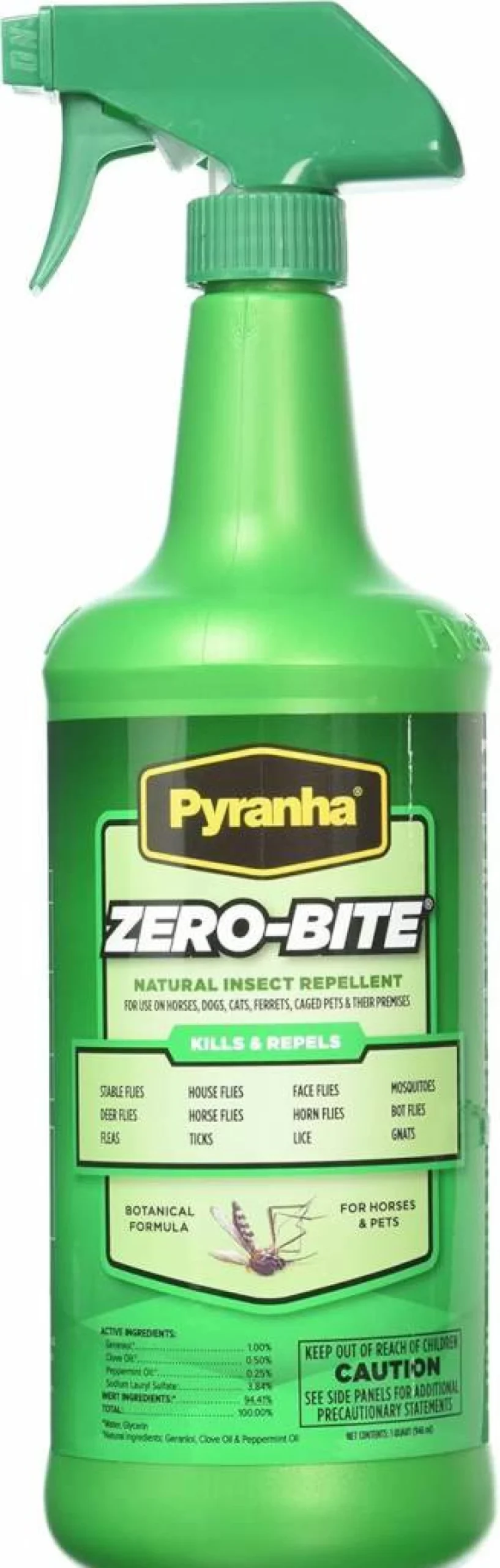 Pyranha Zero-Bite All Natural Fly Spray for Horses - 32 oz | Insect Repellent | Safe & Effective Formula