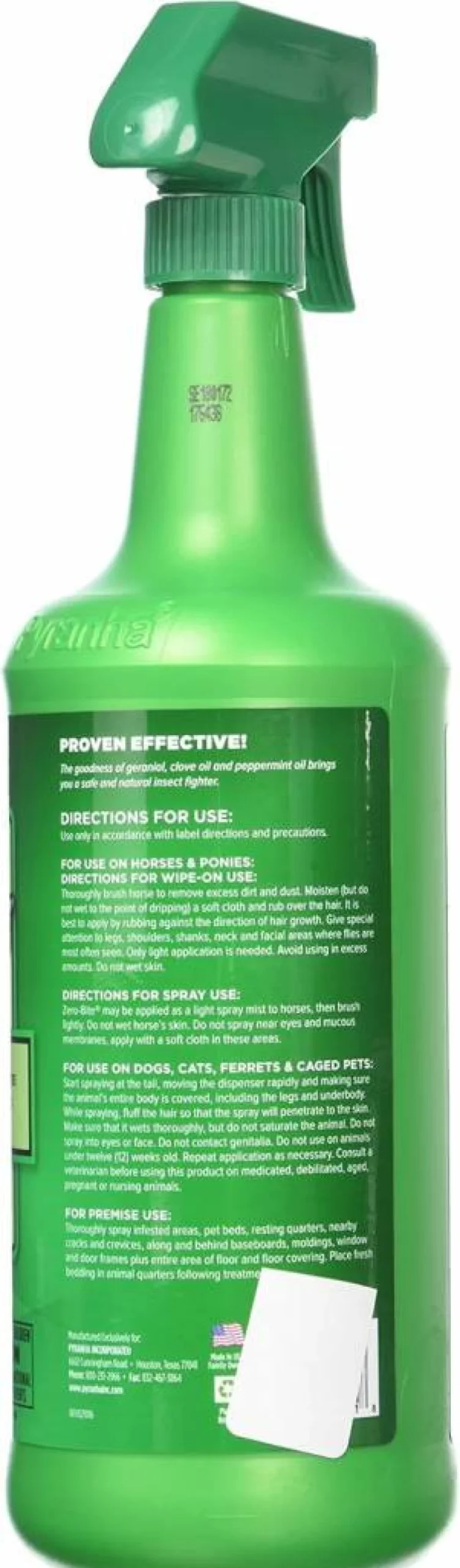 Pyranha Zero-Bite All Natural Fly Spray for Horses - 32 oz | Insect Repellent | Safe & Effective Formula