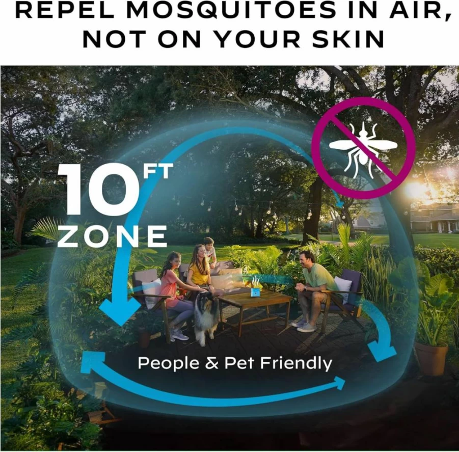 Thermacell E-Series Rechargeable Mosquito Repellent - 10-Foot Protection Zone, 12-Hour Refill, No Spray/Flame/Scent, Portable Bug Repeller for Patio & Outdoor Use