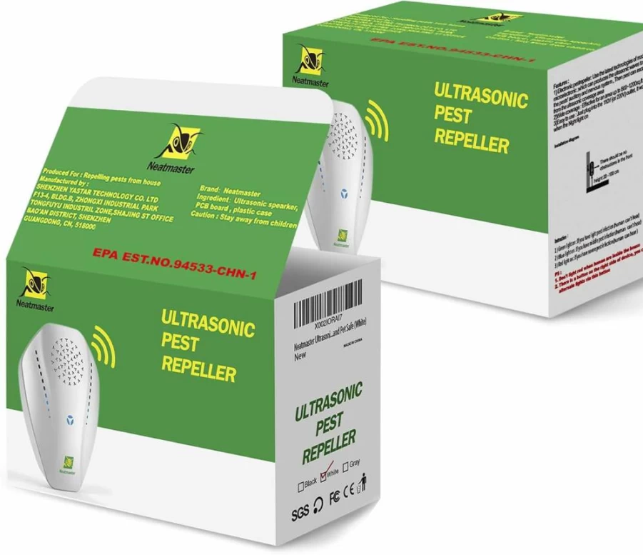 Neatmaster Ultrasonic Pest Repeller – Electronic Plug-In Insect Repellent for Roaches, Spiders, Ants, Flies & Mosquitoes – Indoor Pest Control for Home, Garage & Warehouse