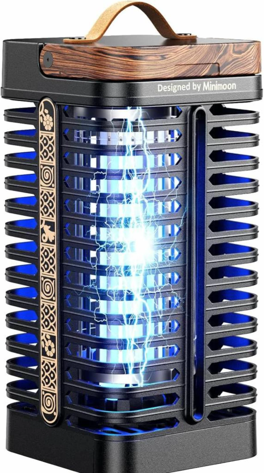 Minimoon 15W Bug Zapper Outdoor - 4200V Electric Mosquito Trap with Dual LED Lights, IPX4 Waterproof, 5.9 Ft Cord for Backyard, Patio, Indoor Use (Western Theme Design)