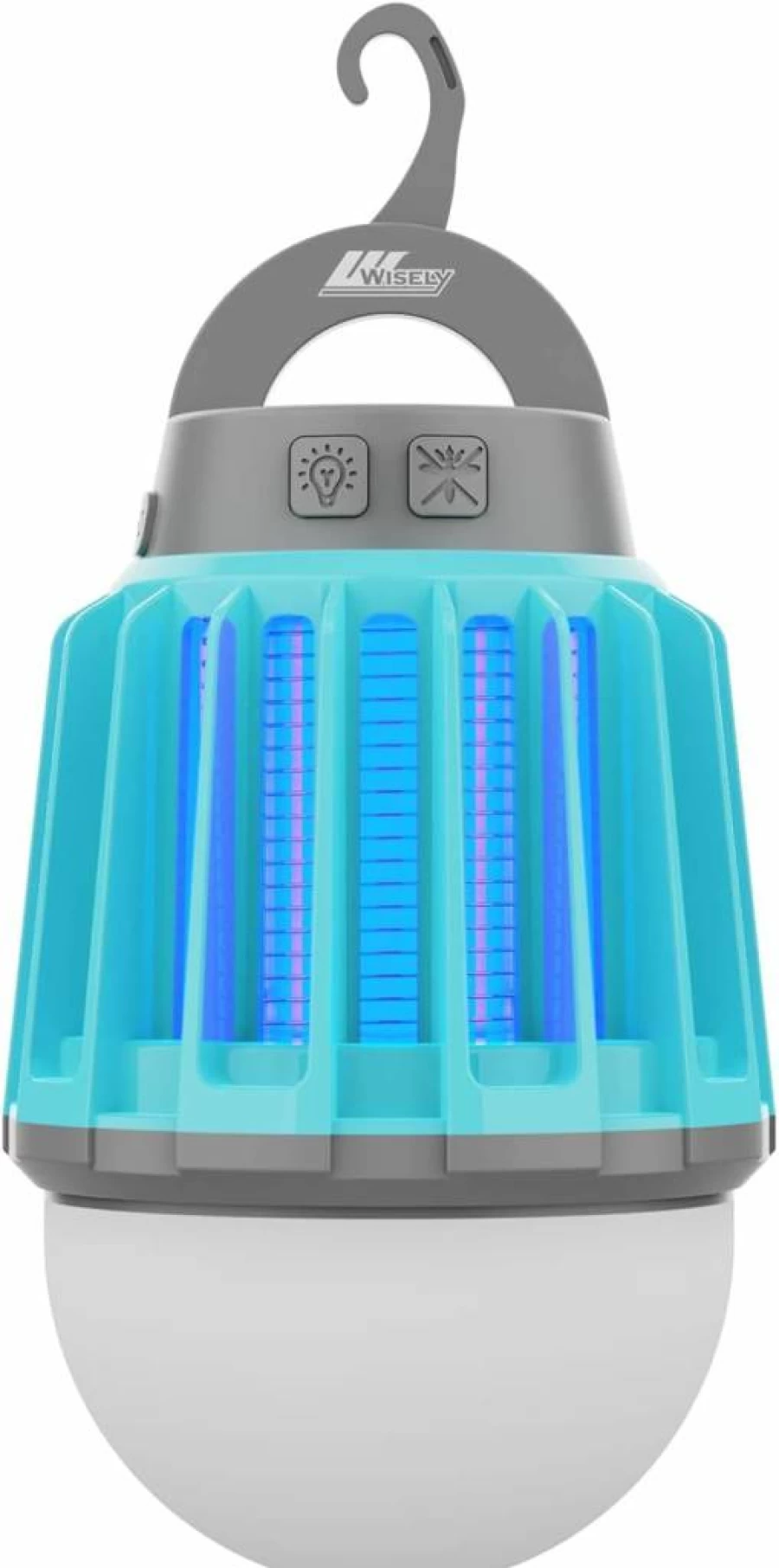 WI WISELY USB-C Rechargeable Bug Zapper & Mosquito Killer Lamp - Portable Indoor/Outdoor Electronic Insect Trap with LED Light (Ocean Blue)