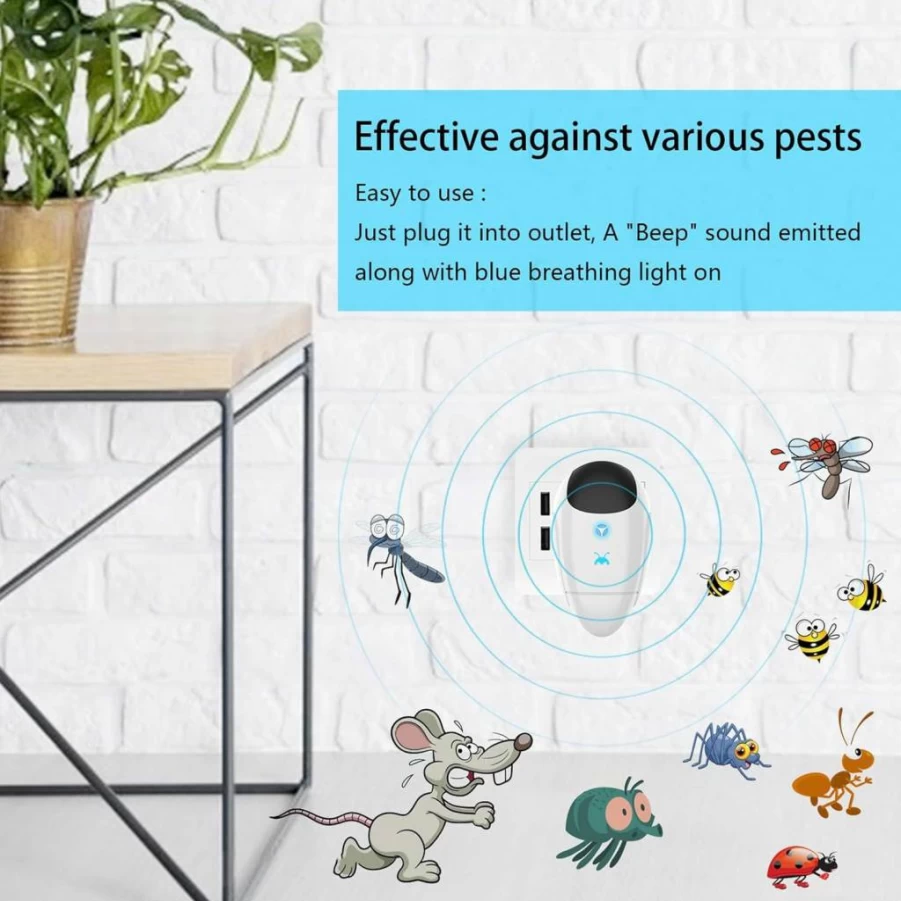 Mxculior Ultrasonic Pest Repeller 2025 - 4 Pack Electronic Plug-In Repellent for Roaches, Mice, Mosquitoes, Spiders, Ants & Rodents - Advanced Bug & Insect Deterrent