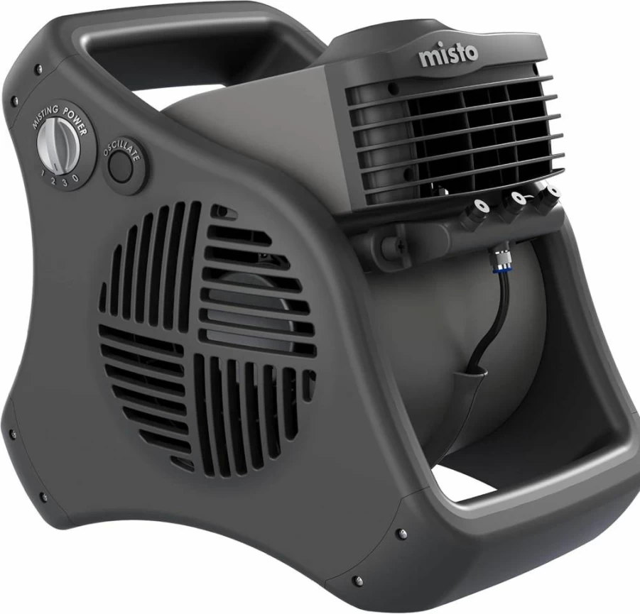 Lasko 7050 Misto 15" Outdoor Misting Blower Fan with 3 Speeds - Perfect for Camping, Sports, Patios, and Decks in Black