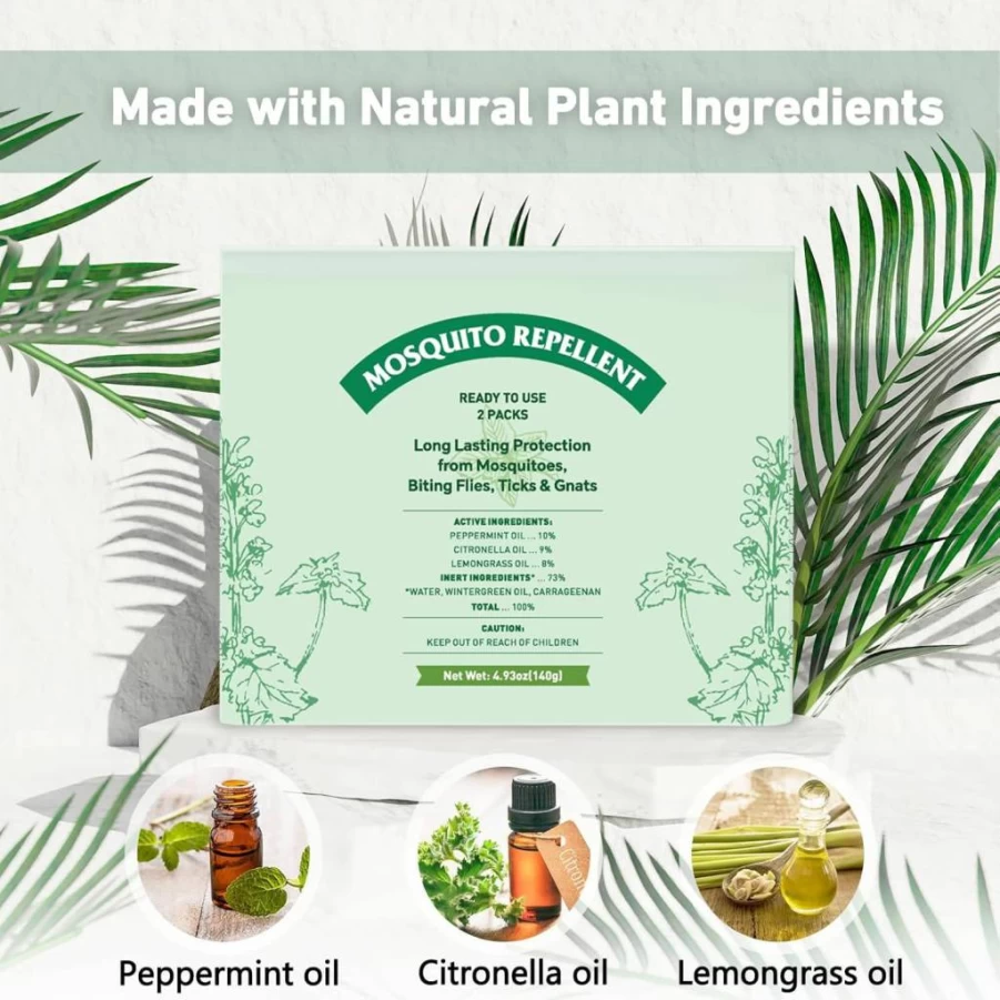 Jartc Peppermint Oil Mosquito Repellent - Natural Insect Repellent for Indoor & Outdoor, 4 Pack, Repels Mosquitoes, Ticks, Gnats & Pests
