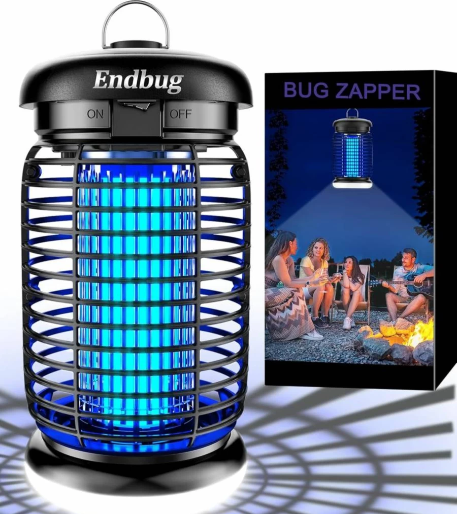 Endbug Electric Bug Zapper for Indoor & Outdoor Use - Waterproof Mosquito Killer with LED Light, Fly Trap for Patio, Garden, Backyard, Home - Plug-In Insect Zapper