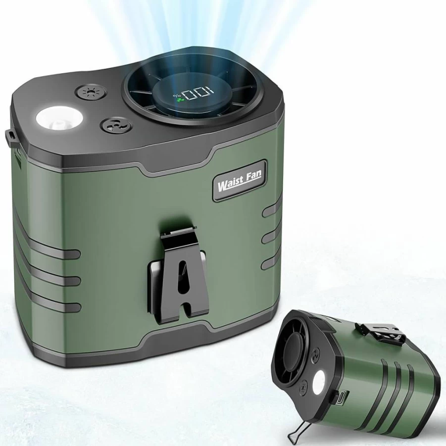 Lazyshine 2025 Portable AI Waist Fan - Rechargeable 4-Speed Belt Clip Fan with 17000RPM Strong Airflow for Outdoor, Camping, Travel - Ideal Father's Day Cooling Gift