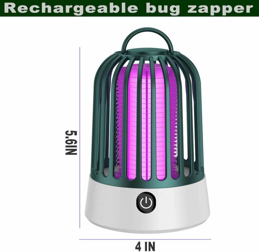 Bmfew Rechargeable Electric Bug Zapper for Indoor & Outdoor Use - Portable Mosquito, Fly Trap Insect Killer for Home, Patio, Camping - Waterproof Design