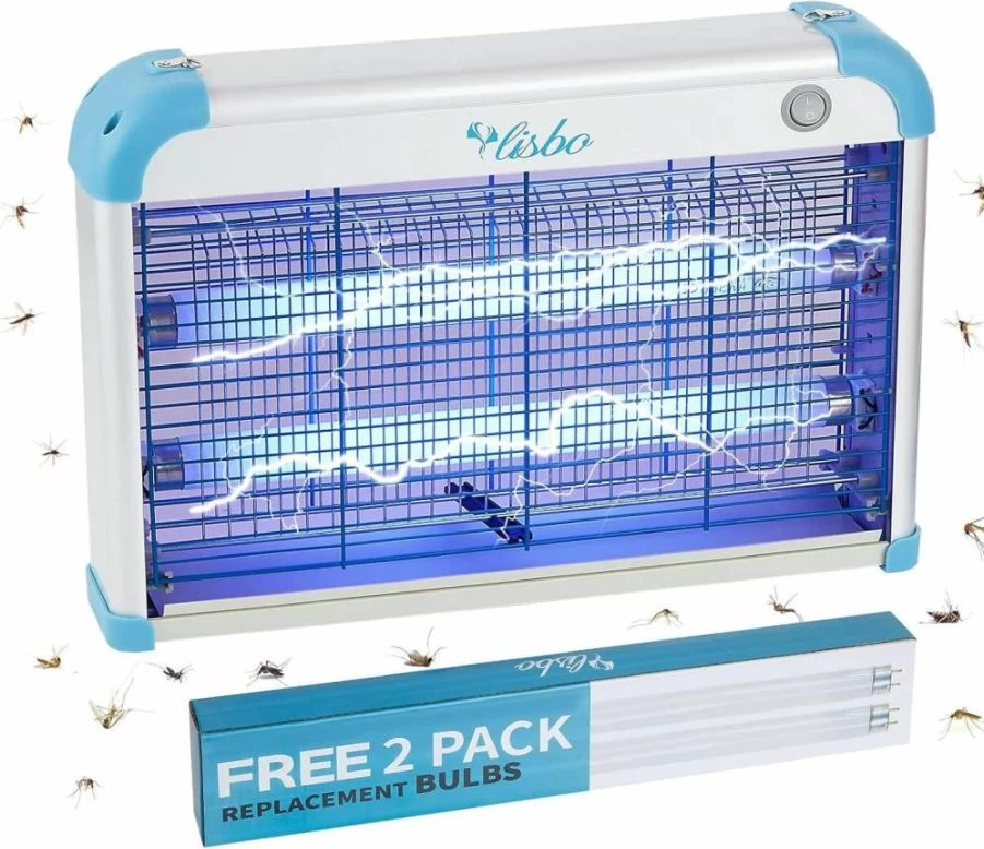 VLISBO Electric Bug Zapper - 3000V Mosquito Killer with 20W UV Light, Indoor Insect Trap for Flies, Moths, Gnats - Plug-In Pest Control for Home, Garage
