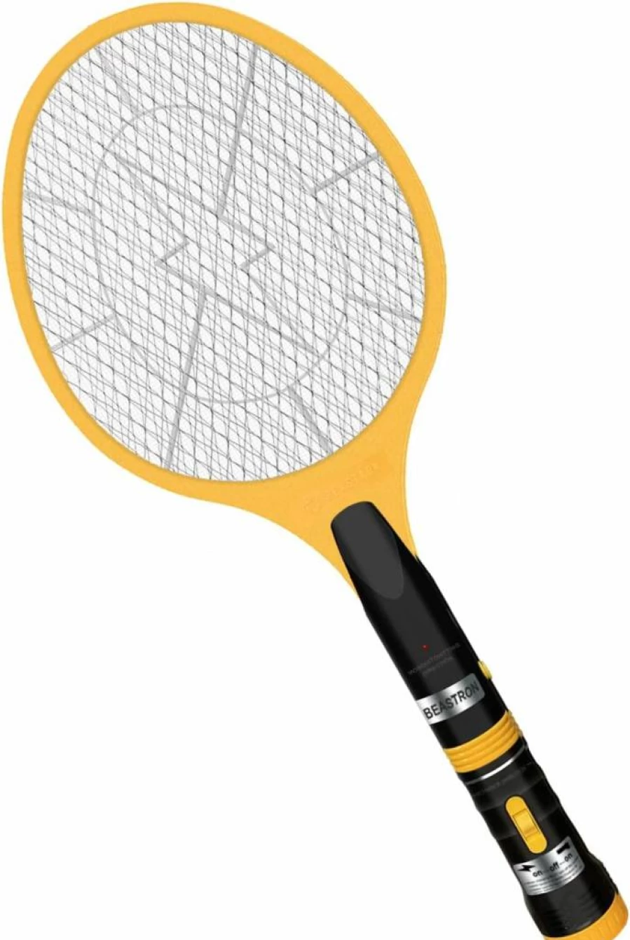 Beastron 3000V USB Rechargeable Bug Zapper - Electric Mosquito Killer Racket with LED Light & Triple-Layer Safety Mesh, Large Size Fly Swatter for Indoor Outdoor Use