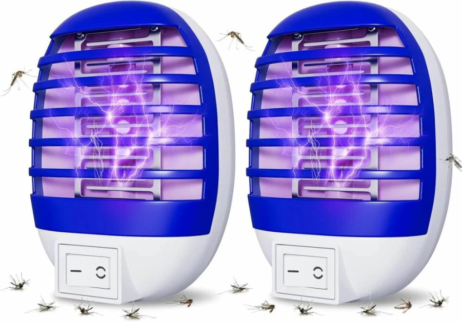 Hywean Zapper 2 Pack Indoor Electronic Mosquito Killer - Plug-In Bug Zapper for Flying Insects with LED Light, Ideal for Bedroom, Kitchen, Office & Patio